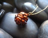 Real Redwood Cone Necklace -16" 14kt Gold Fill Rope Chain Included, Nature Gift