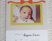 GREATEST GIFT - customized printable photo baby announcement, green orange