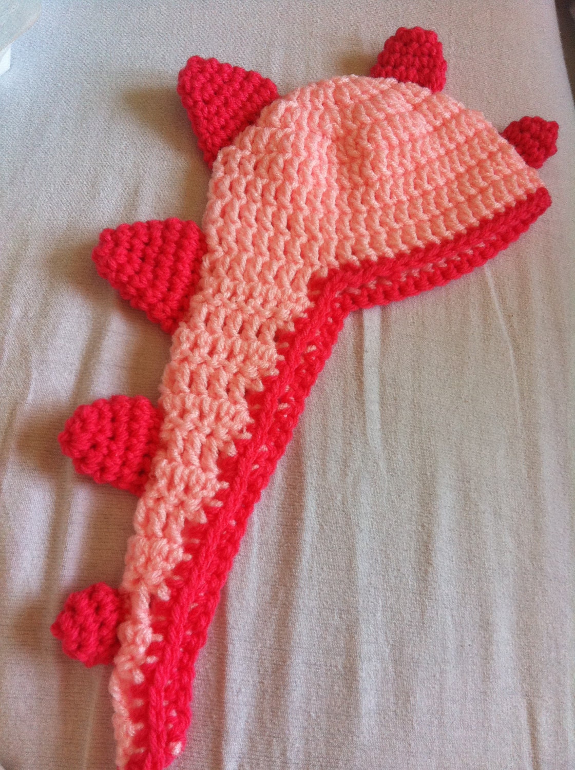 Newborn Baby Dinosaur Crochet Hat With Tail Photo Prop Custom Made to Order