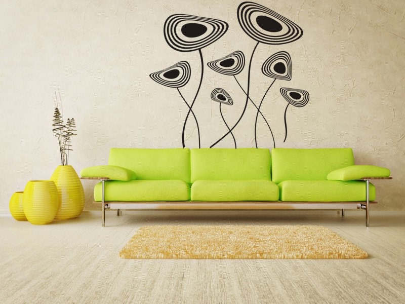 Wall Decal Mod Flowers Modern Floral Geometrics Botanical