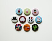 Cat badge pin button, colorful kawaii pinback buttons, sets of 4