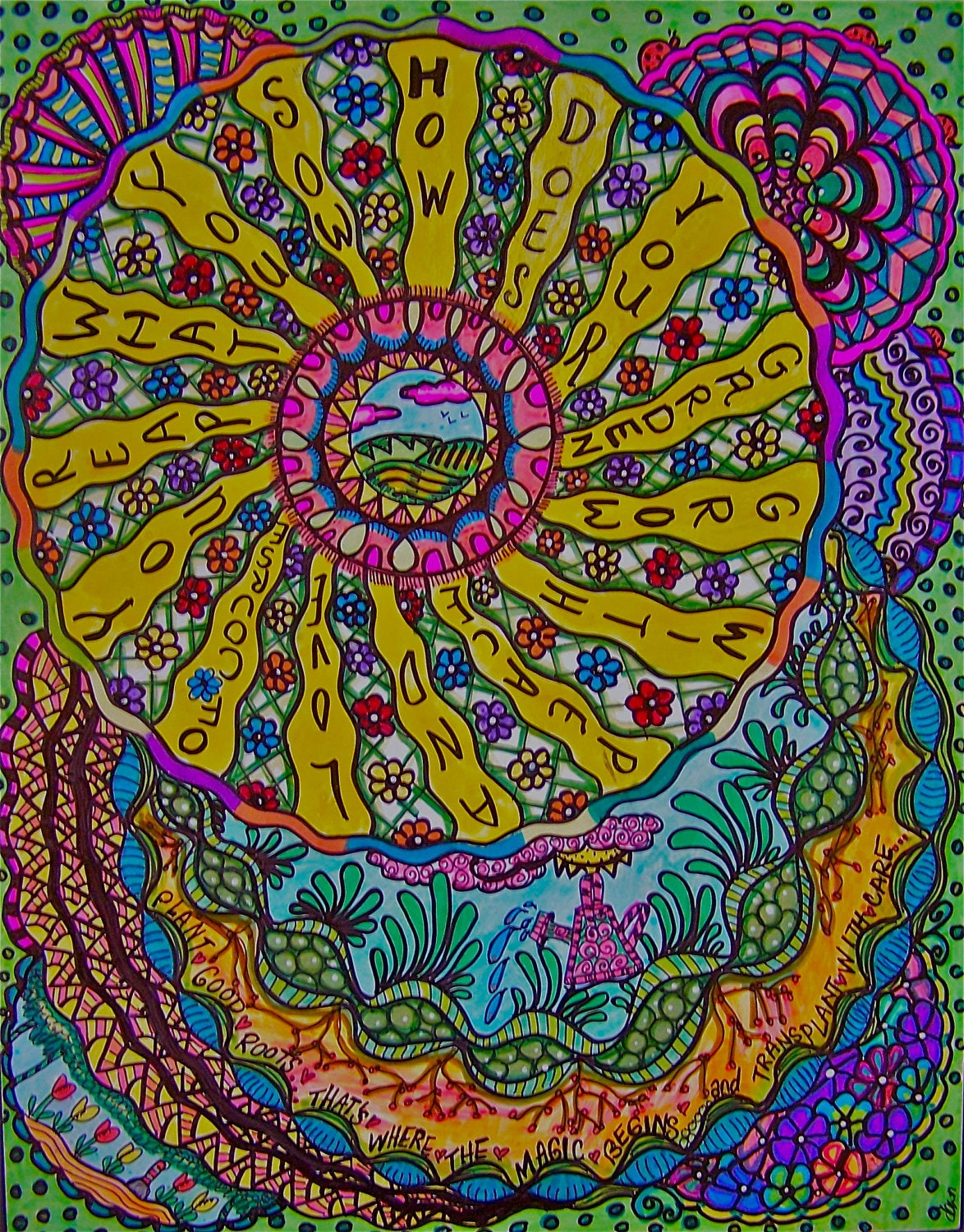 Psychedelic Hippie Art, The Garden Mandala