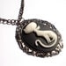 Retro Kitty Cat Cameo Silver Necklace