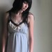 Moonlight grey silk dress - deep v-neckline with back zipper in moon grey - small