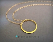 crescent necklace-gold  - gold vermeil circle - 14k gold filled chain - simple modern jewelry