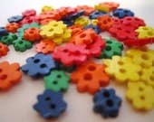 Mini Primary Flower Power Mix  - Set of 45 New Buttons