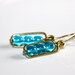 Aqua Blue Glass Earrings - 'Toll Booth Storm'