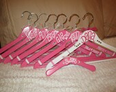 custom painted wood hangers for weddings, bridesmaids, teacher gifts, birthday gifts, college organizations, or any occasion