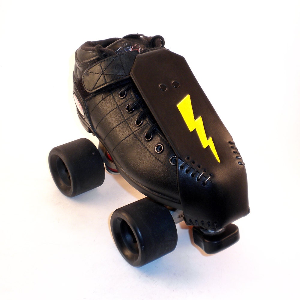 Roller Derby Toe Guards - Yellow Lightning