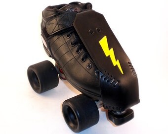 Roller Derby Toe Guards - Yellow Lightning