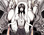 Nainen (original matted painting)