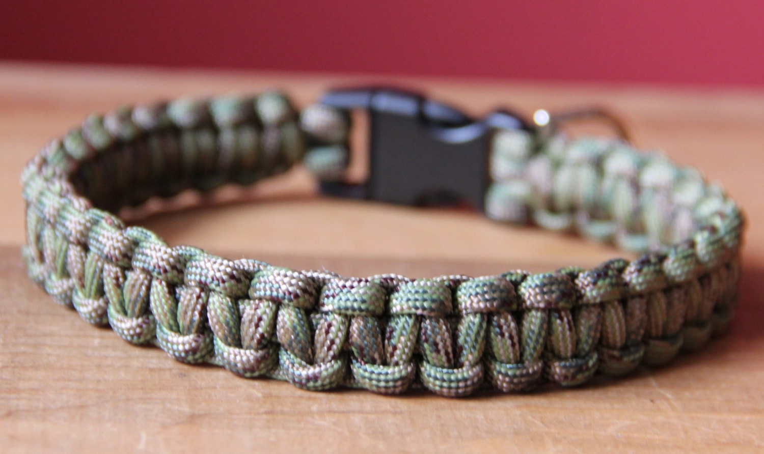 Paracord Dog Collar - Camouflage - Cobra Knot