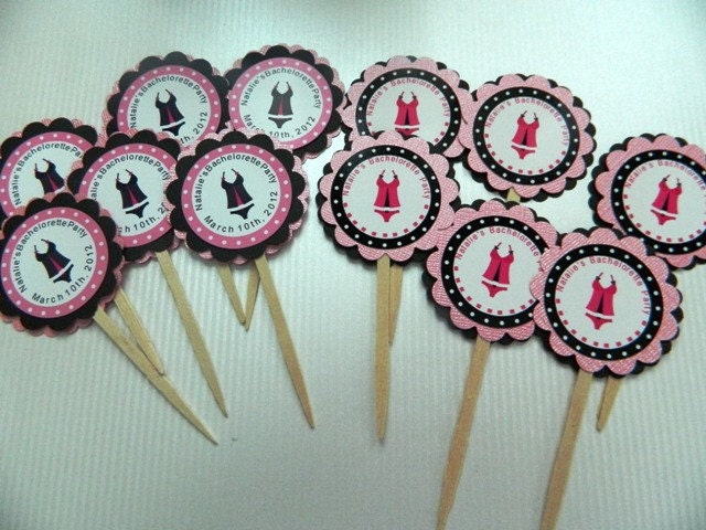 Bachelorette Personalized Cupcake Toppers