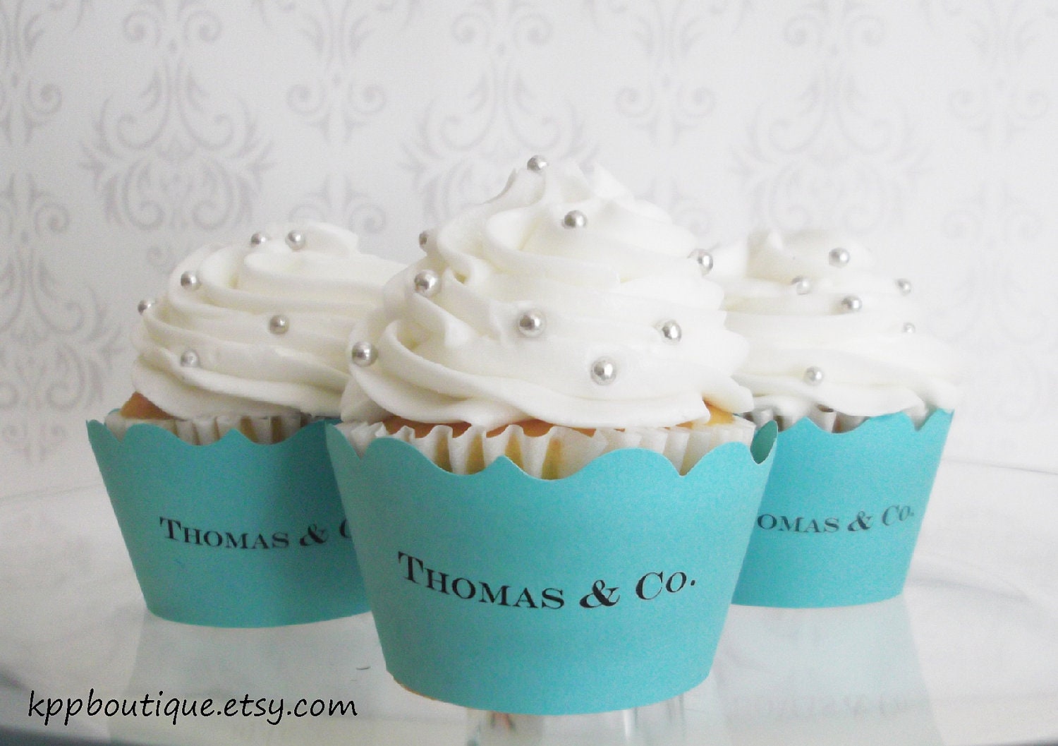 Tiffany & Co. Inspired Personalized Cupcake Wrappers (24)