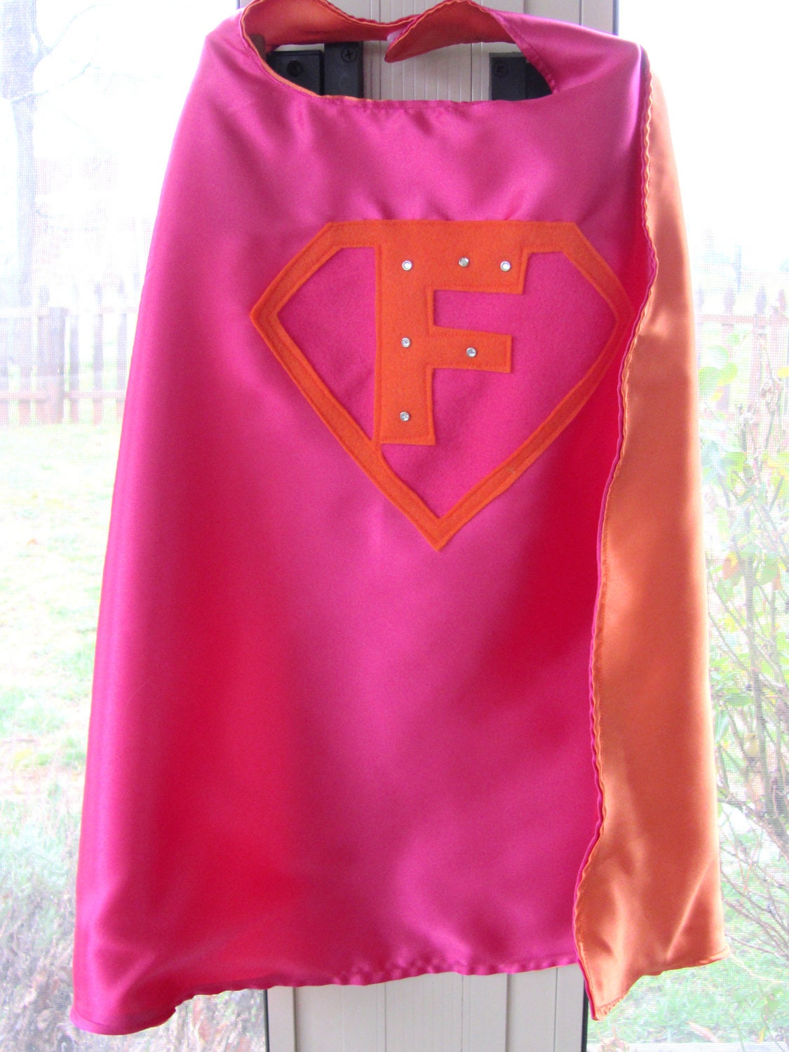 Custom Initial Jeweled Superhero Cape