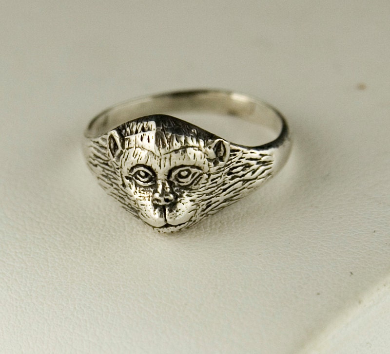Monkey Head Sterling Silver Ring
