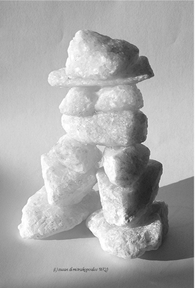 Sculpture, Inukshuk, Inuit symbol, Inuksuk, Olympics, Canada, home office decor, white quartz, protect, guide, handmade in Canada, OOAK