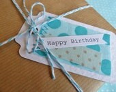 Tags : Pack of 10 pretty fabric scrappy tags - Dots - READY TO SHIP Il_170x135
