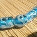 Clear aqua blue white swirl lampwork glass beads tube oval mix shape