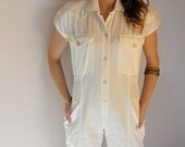 vintage 80s white jump suit