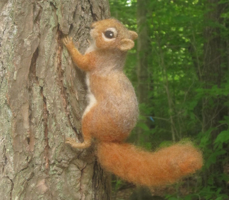 Red Squirrel, needle felted animal woodland nature decor
