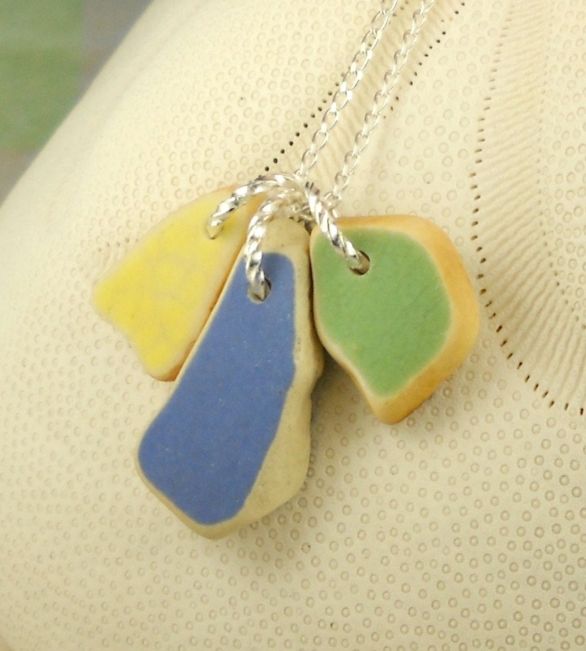 Sea Glass Jewelry Sea Pottery Necklace