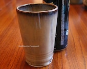 Ceramic Pint Glass in Stoneware with Cappuccino Color Glaze