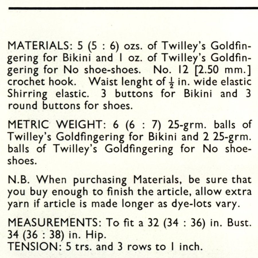 Vintage Crochet Pattern PDF 003 Bikini and Barefoot Sandals from WonkyZebra