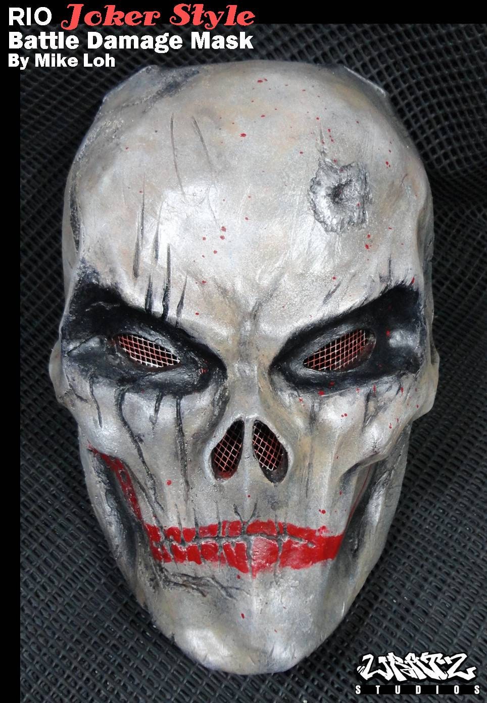 Rios Battle damaged Ballistic mask in Joker Paint