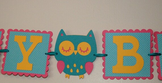 Small Happy Birthday Owl banner Il_570xn