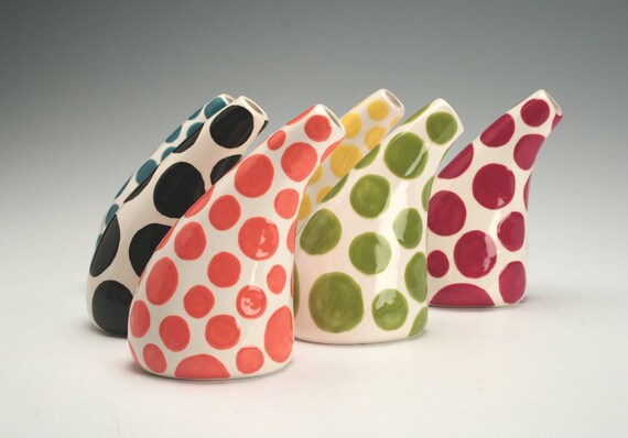 See Ya Later Tilt Vase Orange Hand Painted for Flowers