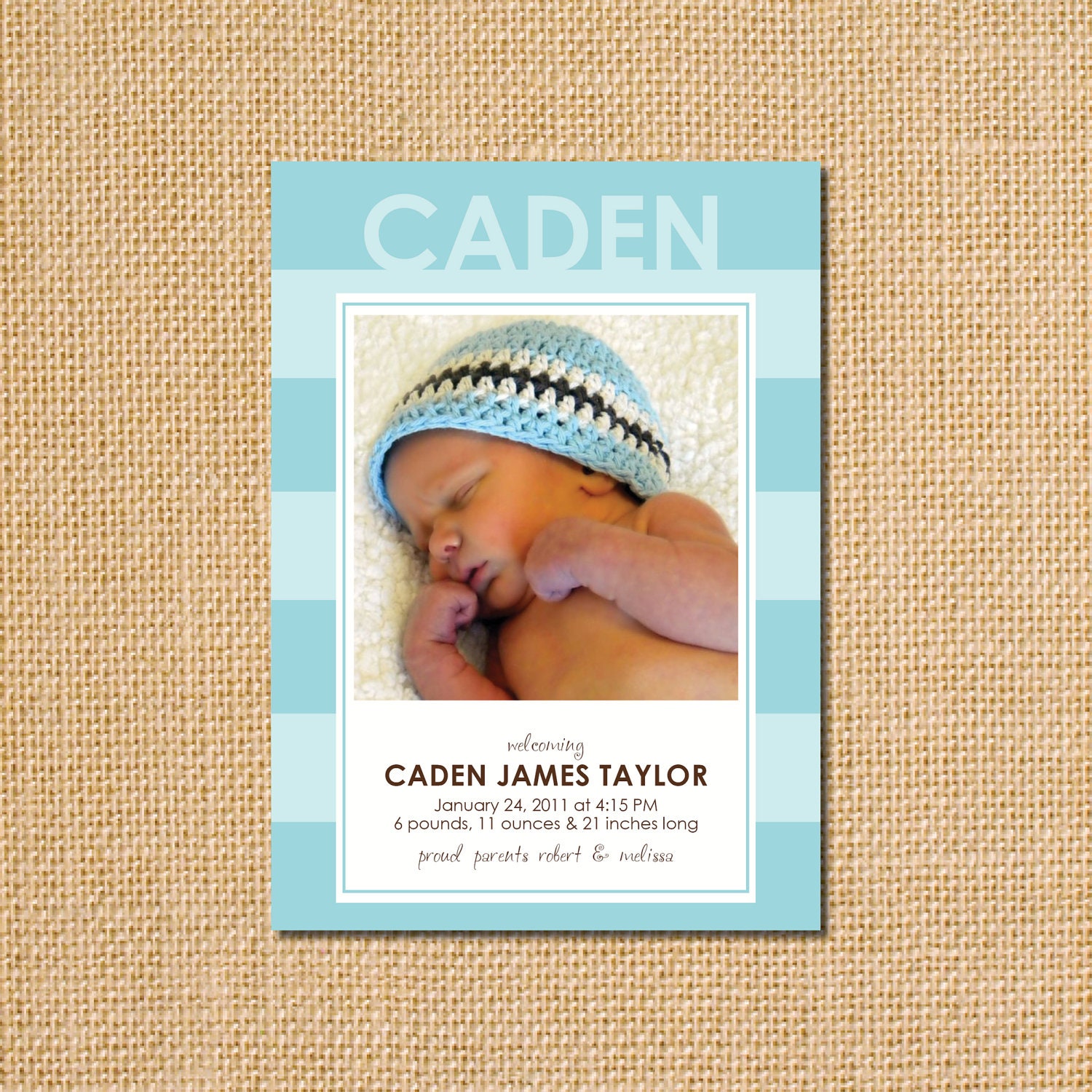 Printable 5x7 Birth Announcement