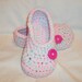 Pink and Light Green Childrens Slippers in YOUR SIZE