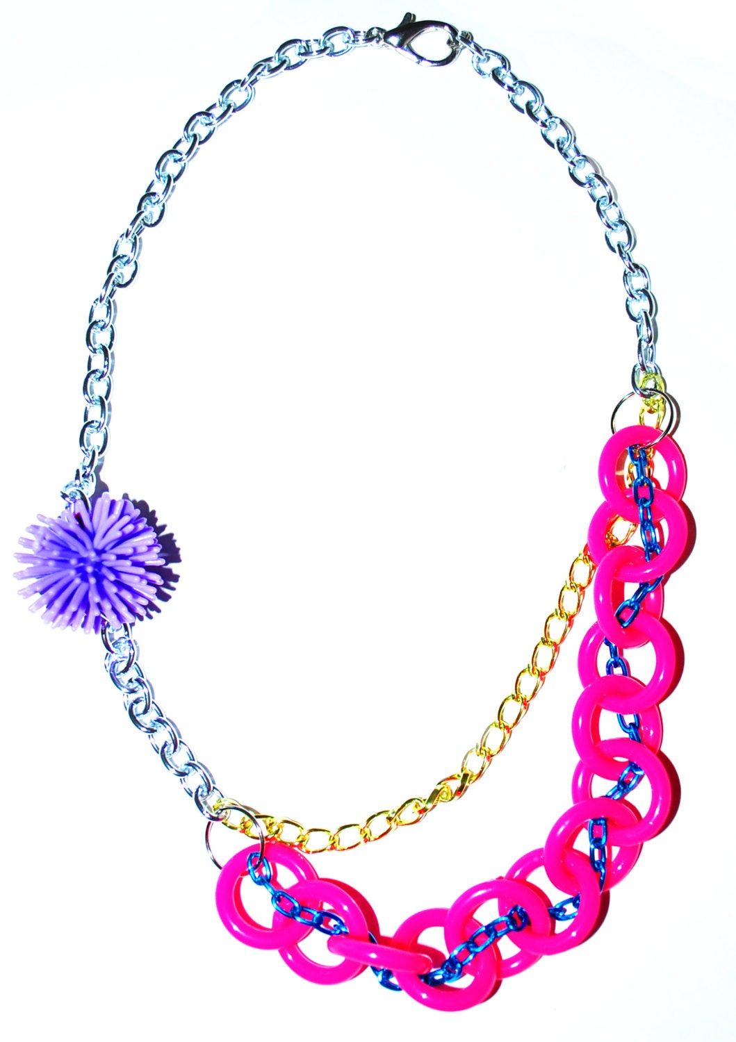 Abstract Plastic Spike Ball Necklace