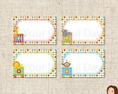 PRINTABLE Circus Train Baby Shower Label Tents Il_170x135