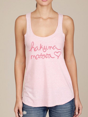 Hakuna Matata Eco Heather Racerback Tank Top in Pink