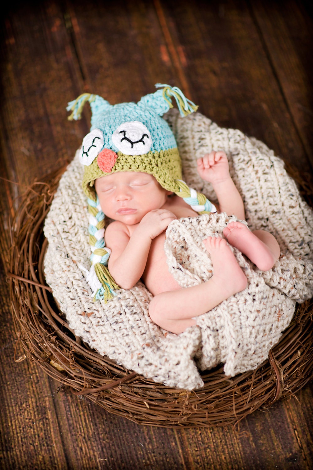 Newborn Owl Hat Crochet Sleepy Owl Hat Newborn to Toddler sizing  Photography prop Winter Hat