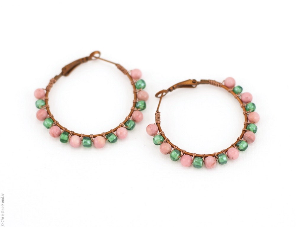 Hoop Earrings - Boho Earrings, Gypsy Jewelry, Bohemain Jewelry