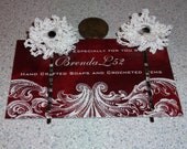 Tiny White Crocheted Chrysanthemum Hair Pin Set