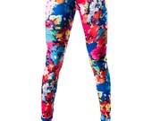 Blue Floral Leggings