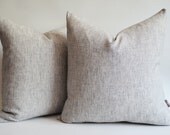 Sukan / SET (2 piece) Navy Blue - White Raw Linen Pillow Cover, Natural Slip Cover Decorative Eco Friendly  - 22x22 inch