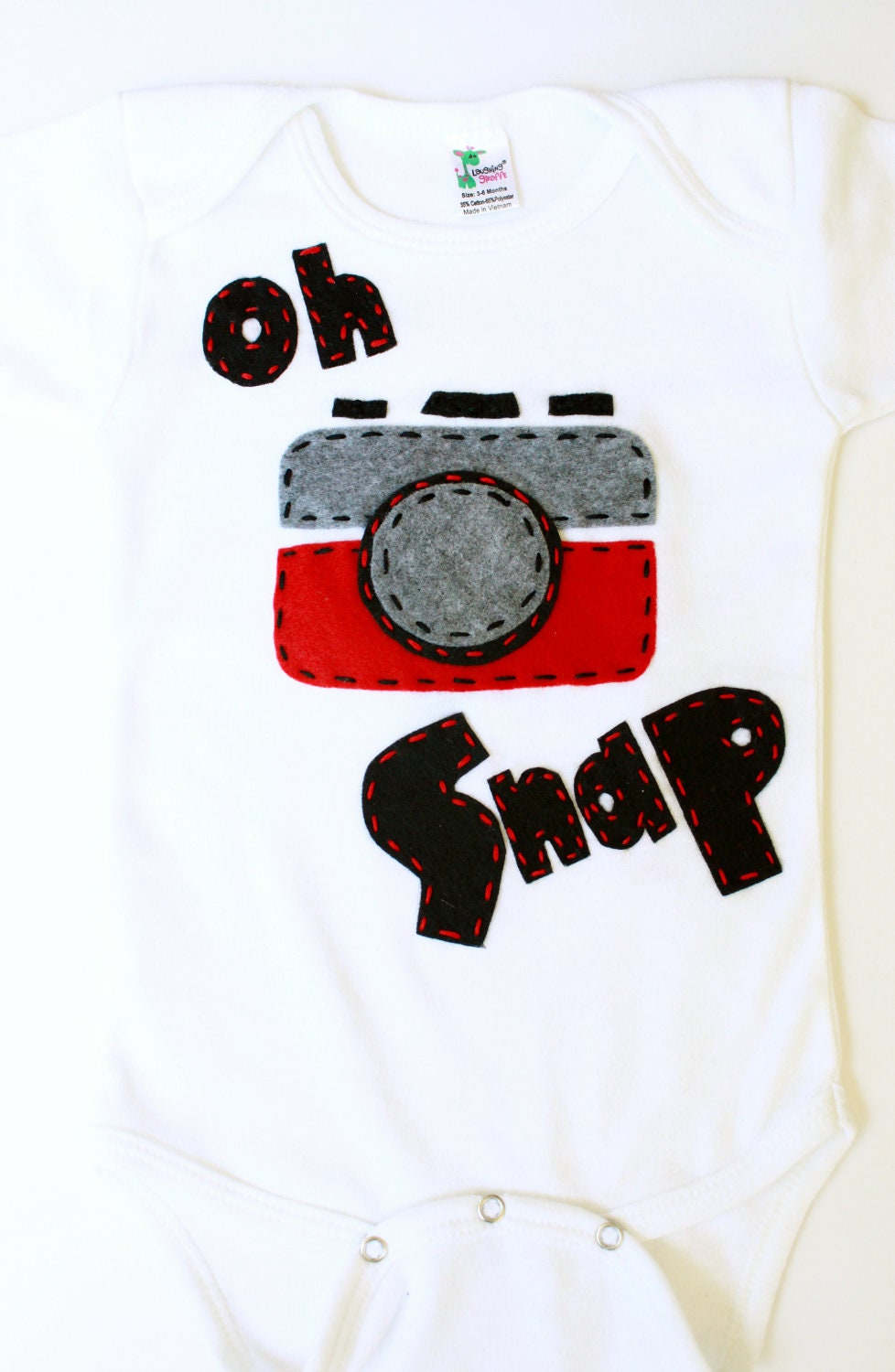 Oh snap onesie, vintage camera, unisex, baby shower gift,
