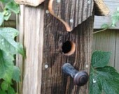 House of Love Birdhouse, Natural & Rustic, Hanging or Tabletop, All Reclaimed Materials