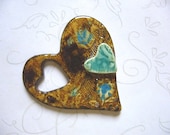 The Unusual - My Little Turquoise Heart 3D Ceramic Pendant
