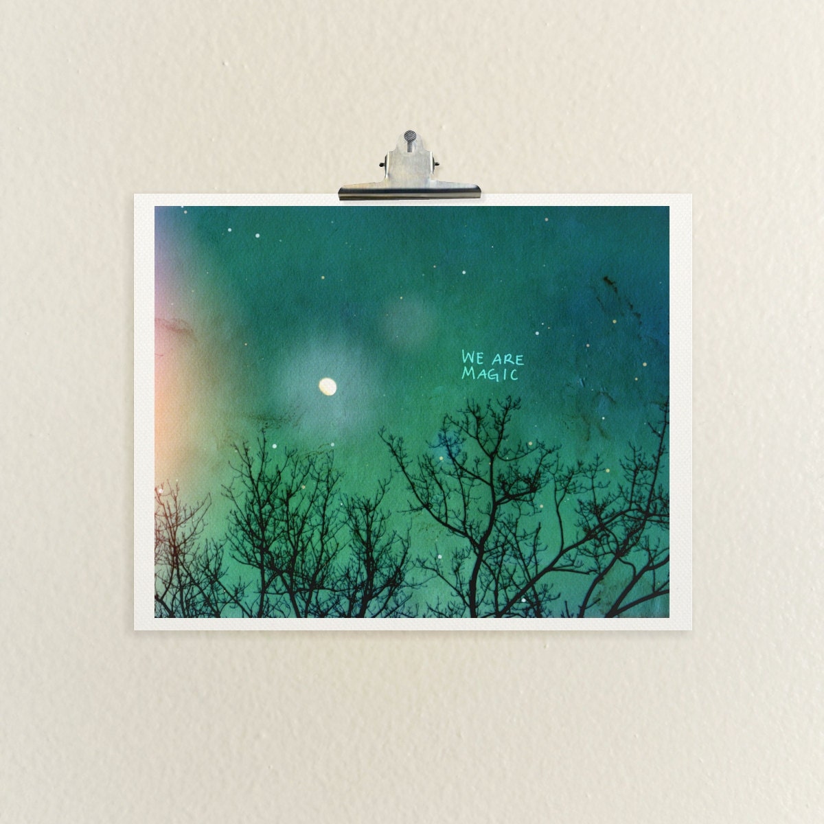 We Are Magic 16x20 / Landscape Nature Photo, LARGE Custom Wedding Poster, Valentines, Anniversary, Romantic Decor, Fantasy, Night Sky, Stars