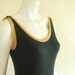 Vintage1920s Swim Wear / Black and Gold Cotton / Womens / Boardwalk Empire / S