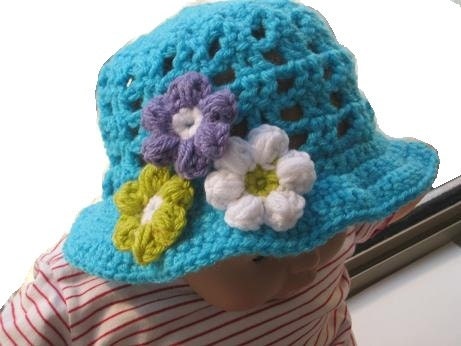 Crochet Pattern Baby Sun  Hat , Hat Crochet Pattern, Baby to 10 Years ( pdf pattern)