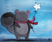 Children Decor, Squirrel Original Painting for Kids, Woodland Nursery Art, Original Acrylic Painting