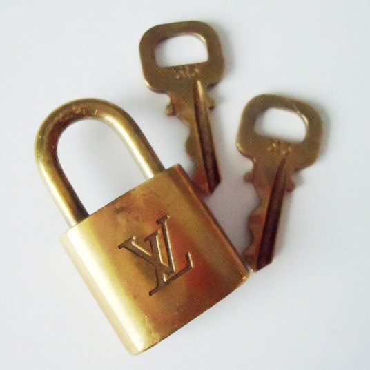 Authentic Vintage Louis Vuitton Gold Tone Handbag Lock and Key - Lock and Key - Vintage Luois Vuitton - Locks and Keys