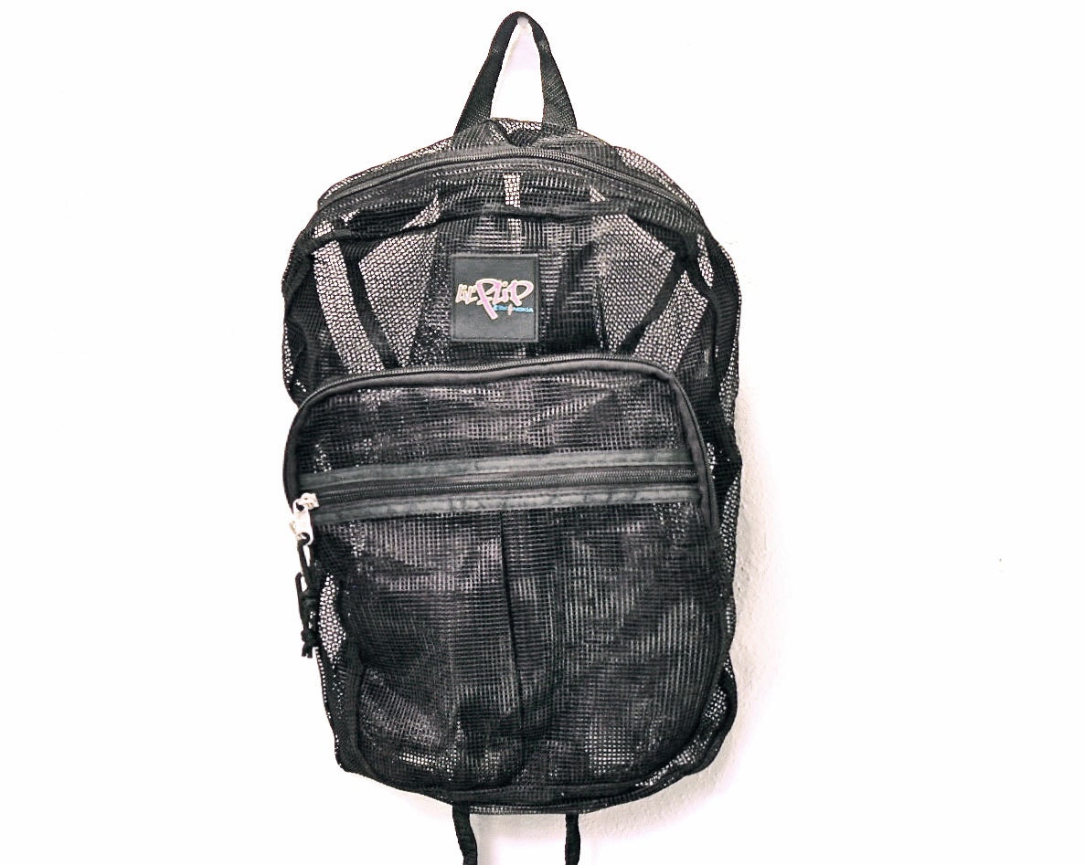 Club Kid Black Mesh Raver Goth Backpack